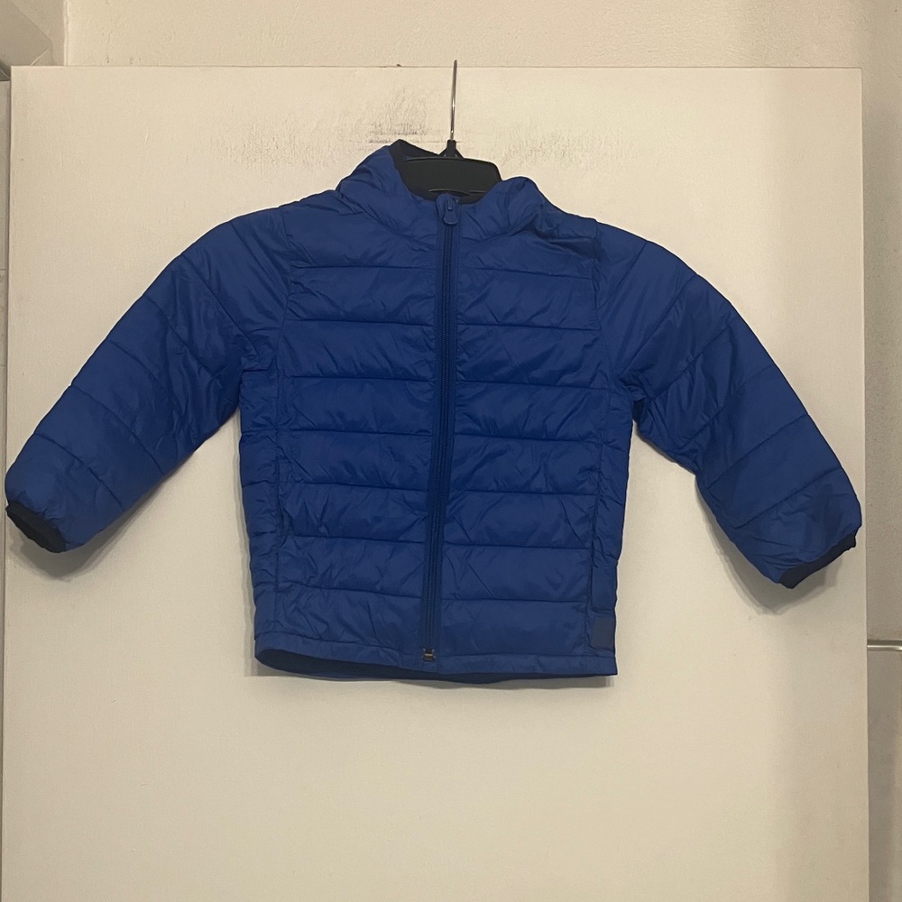 Bay gap light puffer weight water resistant hooded blue full zip 4T toddler
